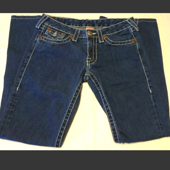 True Religion women's jeans JOEY BIG T sz 29 RN#112790  Flare **NICE* - Picture 1 of 7